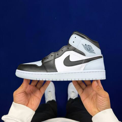 Jordan Air Jordan 1 Mid DQ8426 002 Black White Light Blue US 9 5 UK 8 5 EU 43 Basketball Shoe - Men's (BS-87142)