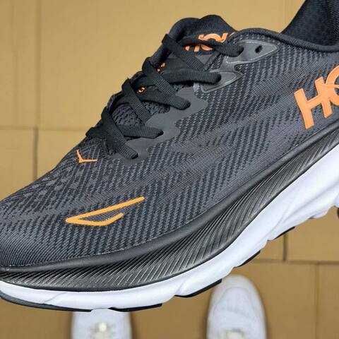 HOKA ONE ONE Clifton 9 Black White Copper Running Shoe Running Sneakers (BS-86870)