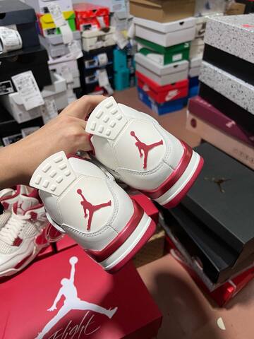 Jordan Air Jordan 4 Retro Valentines Day HV0823 108 Sail Sierra Red White Basketball Shoe (BS-87263)