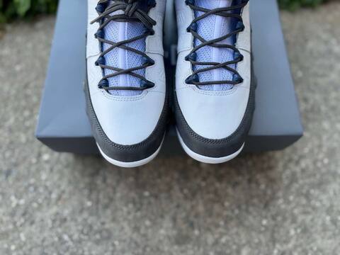 Jordan Air Jordan 9 Flint Grey HV4794-100 White French Blue Flint Grey Basketball Shoe (BS-87317)
