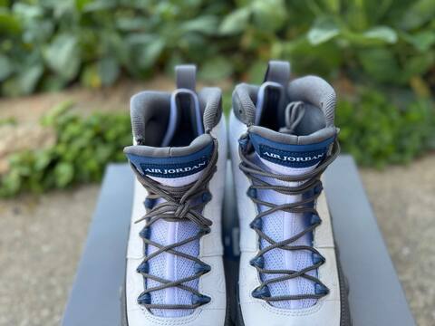 Jordan Air Jordan 9 Flint Grey HV4794-100 White French Blue Flint Grey Basketball Shoe (BS-87317)