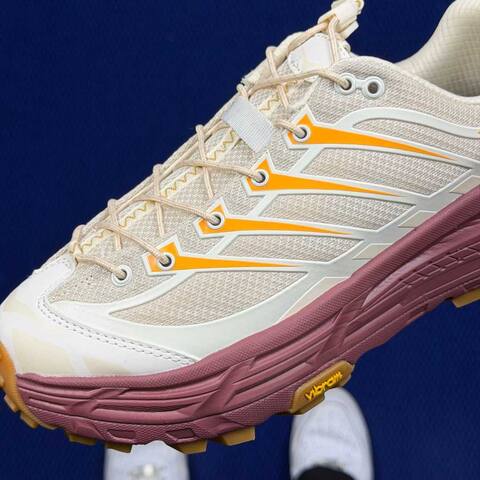 HOKA Mafate Three 2 Cream Orange Mauve Tan Trail Shoe Trail Running Sneakers (BS-86806)