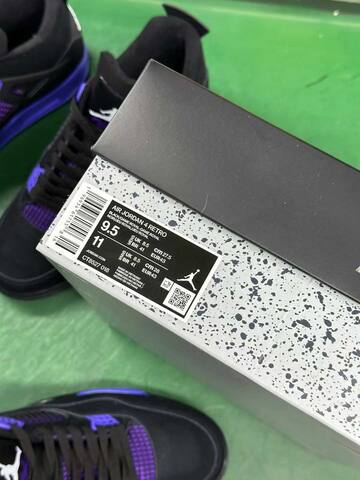 Jordan Air Jordan 4 Purple Thunder CT8527-018 Black Purple White US 8 5 Basketball Shoe (BS-87243)
