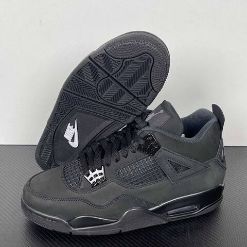 Jordan Air Jordan 4 Black Cat FV5029-010 Black Dark Grey Basketball Shoe (BS-87271)