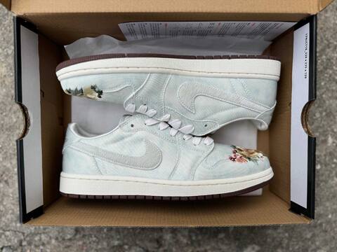 Jordan Air Jordan 1 Retro Low OG CNY IQ1108-011 Light Blue White Sail Brown Gold Sneaker (BS-87193)