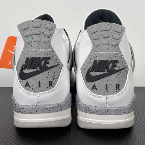 Jordan Air Jordan 4 Retro White Cement FV5029-100 White Black Grey Basketball Shoe (BS-87273)
