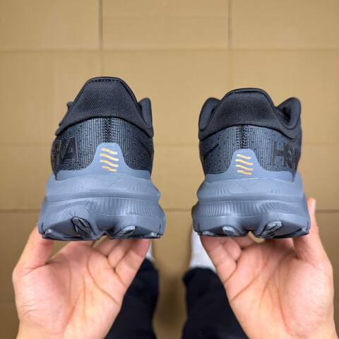 HOKA Kawana Black Dark Grey Gold White Running Shoe Running Sneakers (BS-86927)