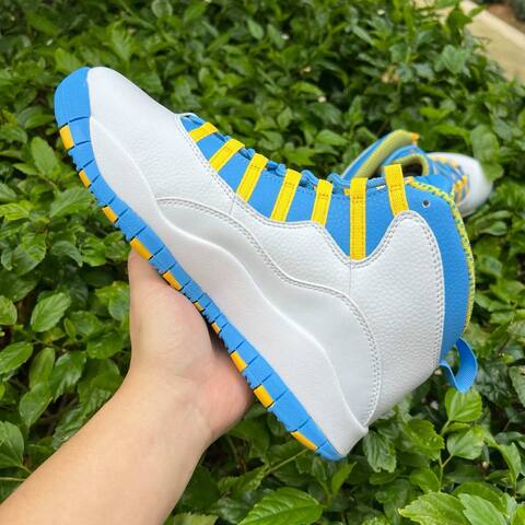 Jordan Air Jordan 10 Retro HOH HJ6779 112 White North Carolina Blue Yellow EU 43 Basketball Shoe - Men's (BS-87065)