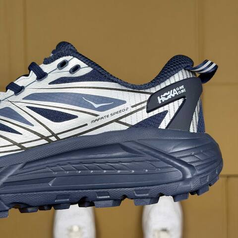 HOKA ONE ONE Mafate Speed 2 Navy Silver Trail Shoe Trail Running Sneakers (BS-86892)