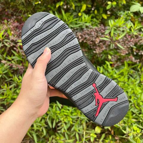 Jordan Air Jordan 10 Retro HJ6779 001 Charred Grey True Red Black US 9 5 UK 8 5 BR 41 EUR 43 Cm 27 5 Basketball Shoe - Men's (BS-87069)