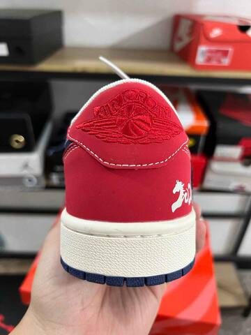 Jordan Air Jordan 1 Low Travis Scott CNY 2026 JY6988-145 Sail Red Navy Beige Sneaker (BS-87211)