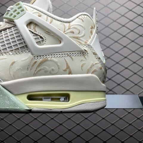 Jordan Air Jordan 4 Somos Eternos IM8116-047 Off White Gold Light Green Basketball Shoe (BS-87278)