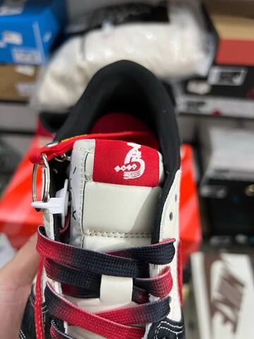 Jordan Air Jordan 1 Low Travis Scott FC1688-253 Sail Red Black White Sneaker (BS-87229)