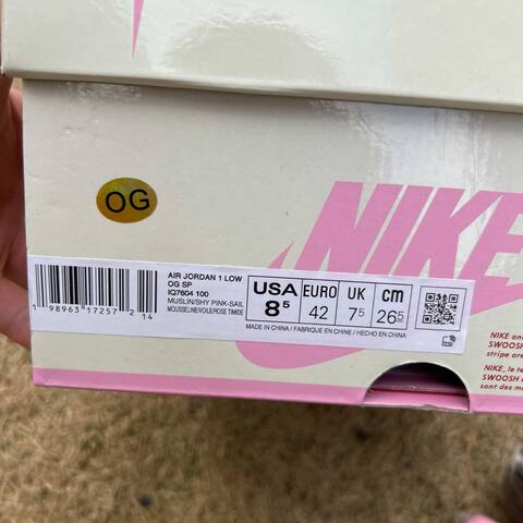 Jordan Air Jordan 1 Low OG SP Travis Scott IQ7604-100 Cream White Pink Blue EU 42 Sneaker - Men's (BS-87187)