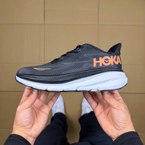 HOKA ONE ONE Clifton 9 Black White Copper Running Shoe Running Sneakers (BS-86870)