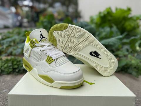 Jordan Air Jordan 4 J Balvin IW2872-700 Sail Bright Yellow Black Basketball Shoe (BS-87276)