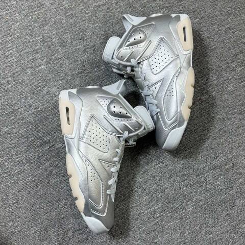 Jordan Air Jordan 6 IQ5135-001 Metallic Silver White Cream Basketball Shoe (BS-87298)