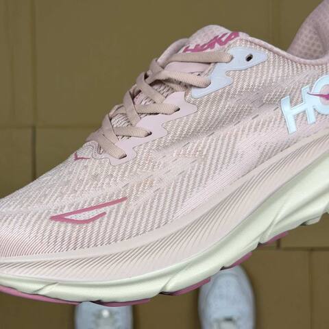 HOKA Clifton 9 Light Pink White Running Shoe Running Sneakers (BS-86879)