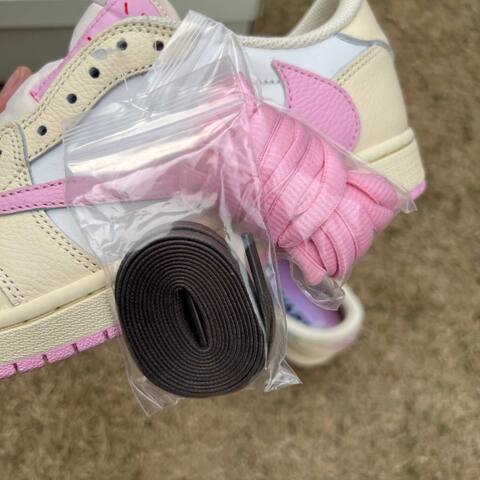 Jordan Air Jordan 1 Low OG SP Travis Scott IQ7604-100 Cream White Pink Blue EU 42 Sneaker - Men's (BS-87187)