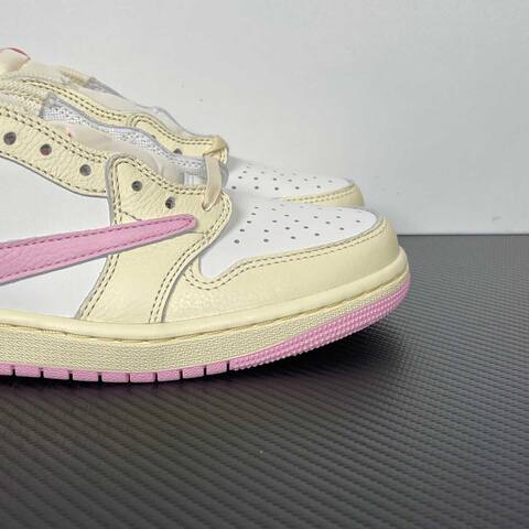 Jordan Air Jordan 1 Low OG SP Travis Scott IQ7604-100 Cream White Pink Yellow Sneaker (BS-87180)