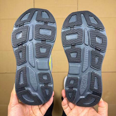 HOKA Bondi 9 Grey Dark Grey Neon Yellow Running Shoe Running Sneakers (BS-86904)