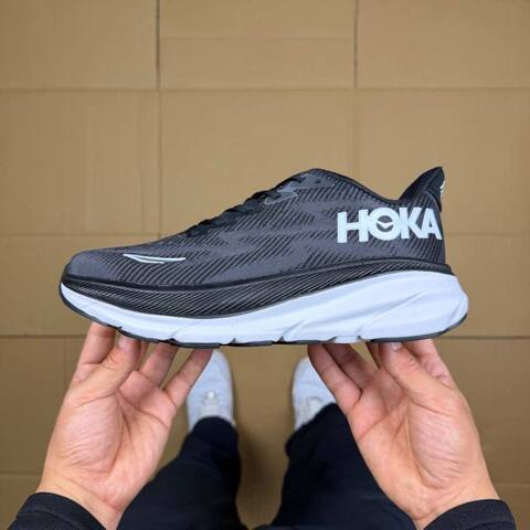HOKA ONE ONE Clifton 9 Black White Running Shoe Running Sneakers (BS-86863)