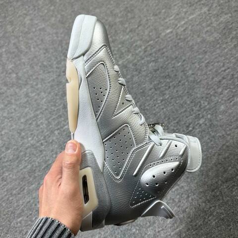 Jordan Air Jordan 6 IQ5135-001 Metallic Silver White Cream Basketball Shoe (BS-87298)