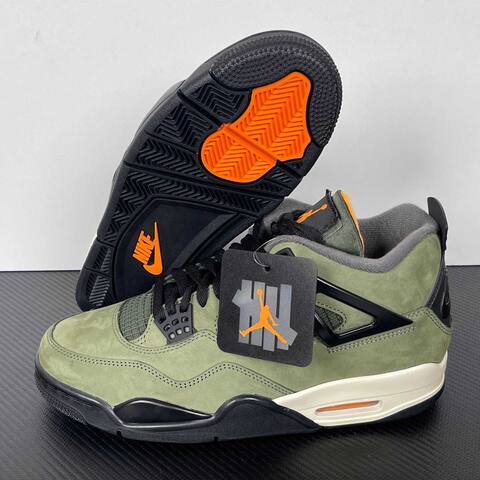 Jordan Air Jordan 4 Retro UNDEFEATED IB1519-200 Olive Green Black Sail Orange Basketball Shoe (BS-87272)