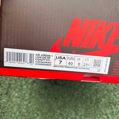 Jordan Air Jordan 1 Low OG SP CQ4277 011 Dark Grey Black Pink White EU 40 Sneaker - Men's (BS-87206)