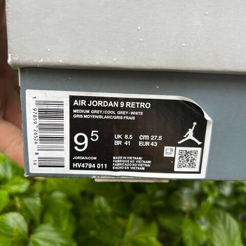 Jordan Air Jordan 9 Retro HV4794 011 Medium Grey Cool Grey White EUR 43 Basketball Shoe - Men's (BS-87310)