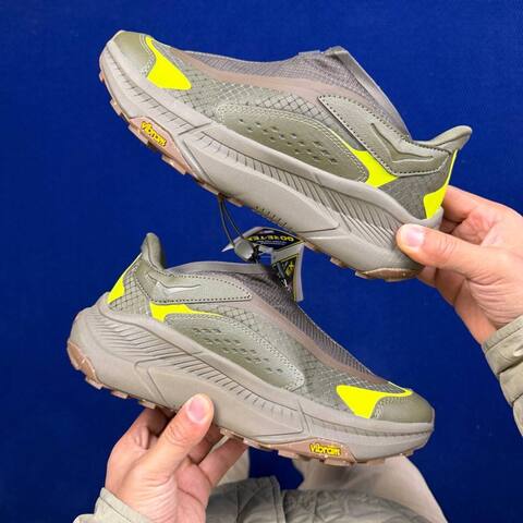 HOKA ONE ONE Project Transport Olive Neon Yellow Brown Trail Shoe Trail Running Sneakers (BS-86815)