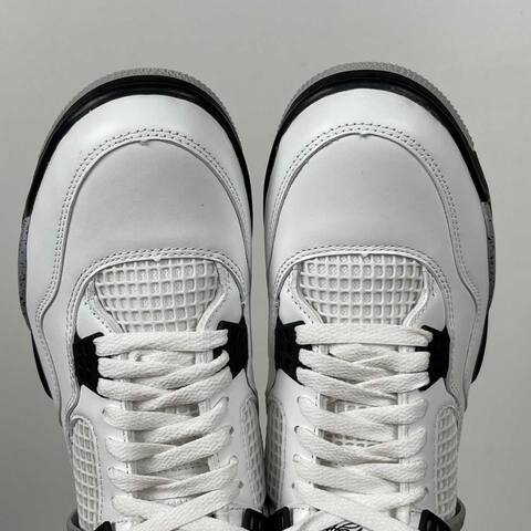 Jordan Air Jordan 4 Retro White Cement FV5029-100 White Black Grey Basketball Shoe (BS-87273)