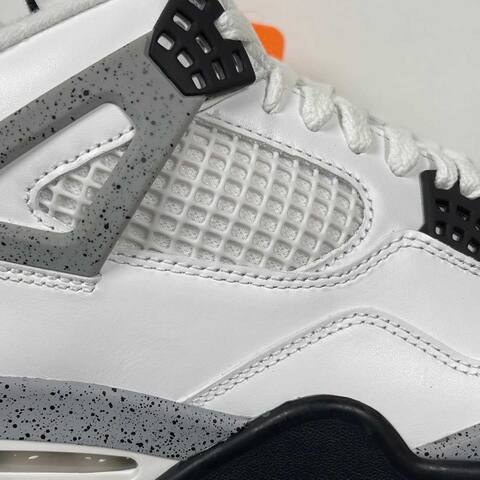 Jordan Air Jordan 4 Retro White Cement FV5029-100 White Black Grey Basketball Shoe (BS-87273)