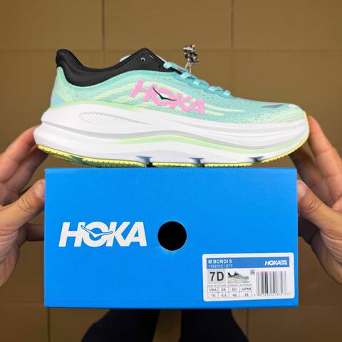 HOKA Bondi 9 Mint Green Pink White Black Yellow Running Shoe Running Sneakers (BS-86906)