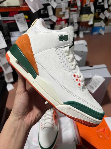 Jordan Air Jordan 3 Solefly IF4491-100 White Orange Green Sail Basketball Shoe (BS-87339)
