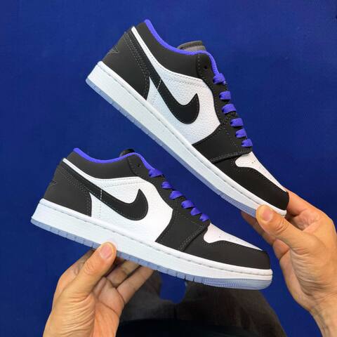 Jordan Air Jordan 1 Low 553558-108 White Black Dark Concord EU 41 Sneaker - Men's (BS-87150)