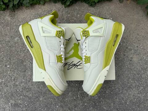 Jordan Air Jordan 4 J Balvin IW2872-700 Sail Bright Yellow Black Basketball Shoe (BS-87276)
