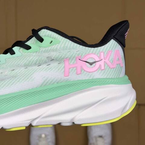 HOKA ONE ONE Clifton 9 Mint Green White Black Pink Yellow Running Shoe Running Sneakers (BS-86859)