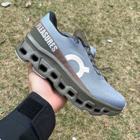 On Cloudmonster 2 PLS TL 3MF10493192 Mist Blue Olive Brown White US 8 EU 41 UK 7 5 JP 26 Running Shoe Running Sneakers - Men's (BS-86986)