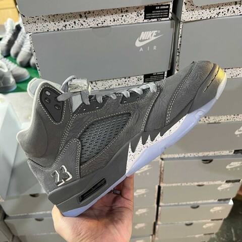 Jordan Air Jordan 5 DD0587-002 Wolf Grey White Ice Blue Basketball Shoe (BS-87288)