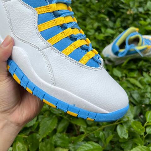 Jordan Air Jordan 10 Retro HOH HJ6779 112 White North Carolina Blue Yellow EU 43 Basketball Shoe - Men's (BS-87065)