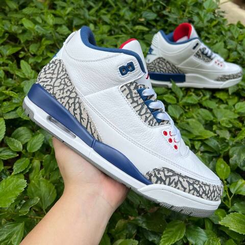 Jordan Air Jordan 3 Retro 854262 106 White Fire Red True Blue Grey US 9 5 UK 8 5 EU 43 Basketball Shoe - Men's (BS-87337)