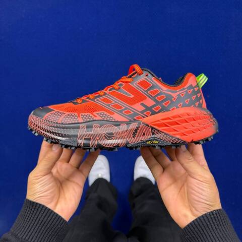 HOKA Speedgoat 2 Red Black Neon Green Trail Shoe Trail Running Sneakers (BS-86812)