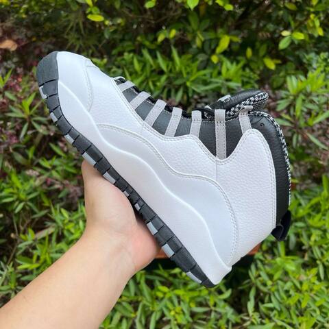 Jordan Air Jordan 10 Retro HJ6779 104 White Black Light Steel Grey US 9 5 UK 8 5 BR 41 EUR 43 Cm 27 5 Basketball Shoe - Men's (BS-87068)