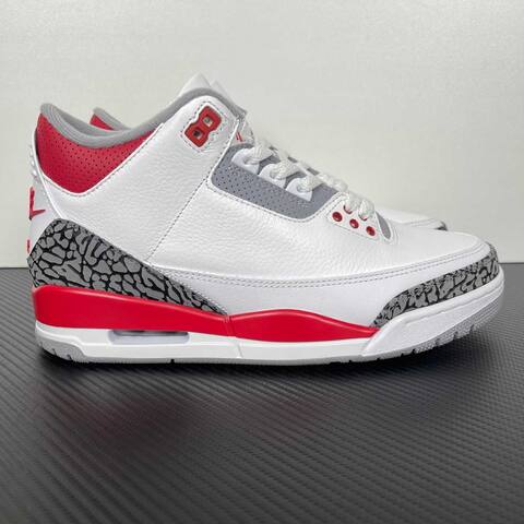 Jordan Air Jordan 3 Retro Fire Red DN3707-160 White Red Grey Black Basketball Shoe (BS-87345)