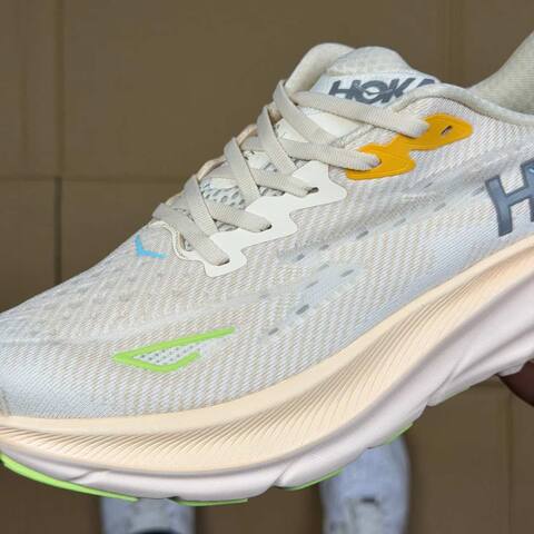 HOKA Clifton 9 White Beige Yellow Green Pink Running Shoe Running Sneakers (BS-86875)