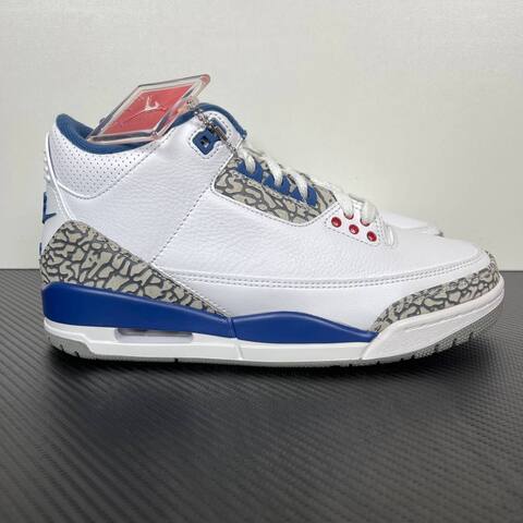 Jordan Air Jordan 3 True Blue 854262-106 White Blue Red Grey Basketball Shoe (BS-87338)