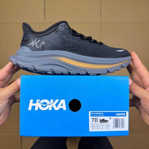 HOKA Kawana Black Dark Grey Gold White Running Shoe Running Sneakers (BS-86927)