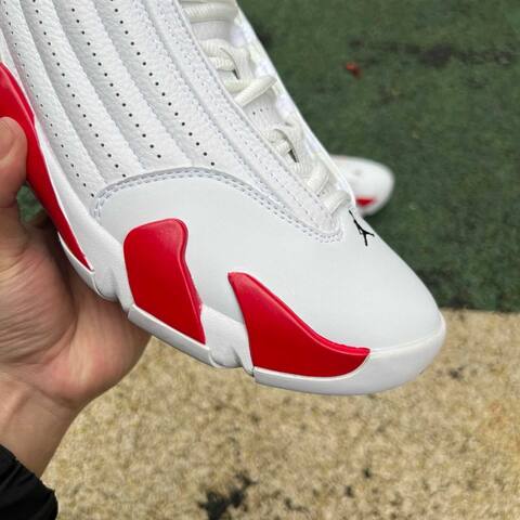 Jordan Air Jordan 14 Retro 487471 100 White Black Varsity Red US 8 5 UK 7 5 EUR 42 26 5cm BR 40 Basketball Shoe - Men's (BS-87334)