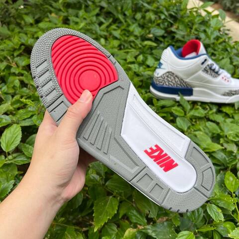 Jordan Air Jordan 3 Retro 854262 106 White Fire Red True Blue Grey US 9 5 UK 8 5 EU 43 Basketball Shoe - Men's (BS-87337)